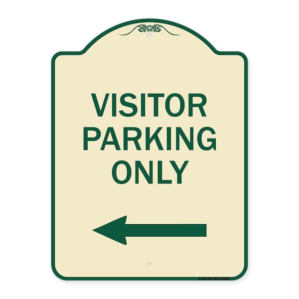 Signmission Reserved Parking Visitor Parking W/ Left Arrow Heavy-Gauge Aluminum Sign, 24" x 18", TG-1824-23021 A-DES-TG-1824-23021 - main